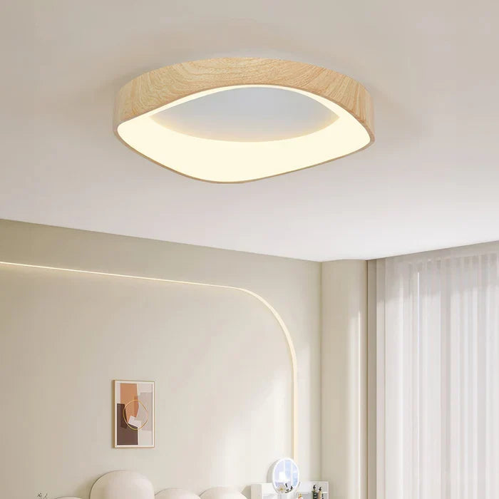 Scandinavian LED Ceiling Light – Modern Surface-Mounted Lamp with Wood Effect