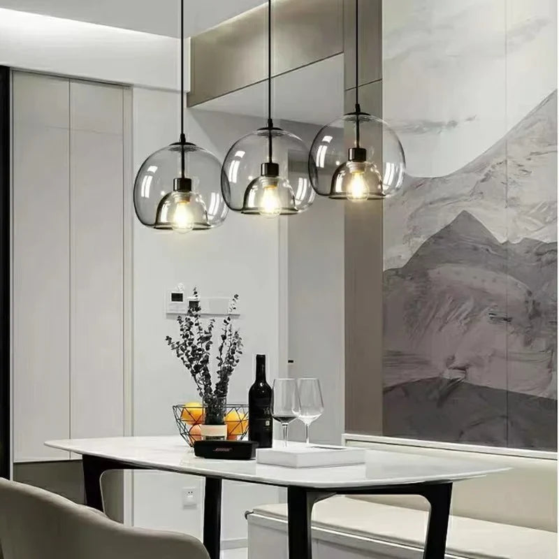Glass Pendant Light – Industrial Double Shade Design