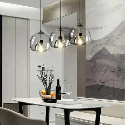 Glass Pendant Light – Industrial Double Shade Design