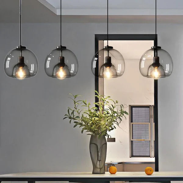 Glass Pendant Light – Industrial Double Shade Design