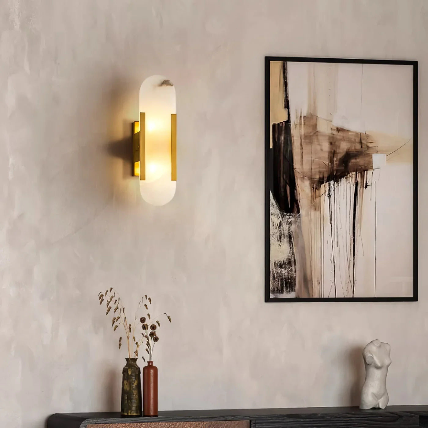 Marble Wall Light with Gold Details