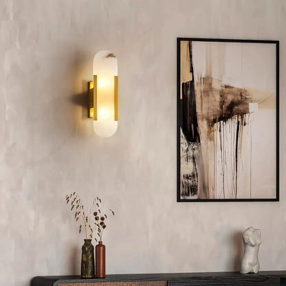 Marble Wall Light with Gold Details