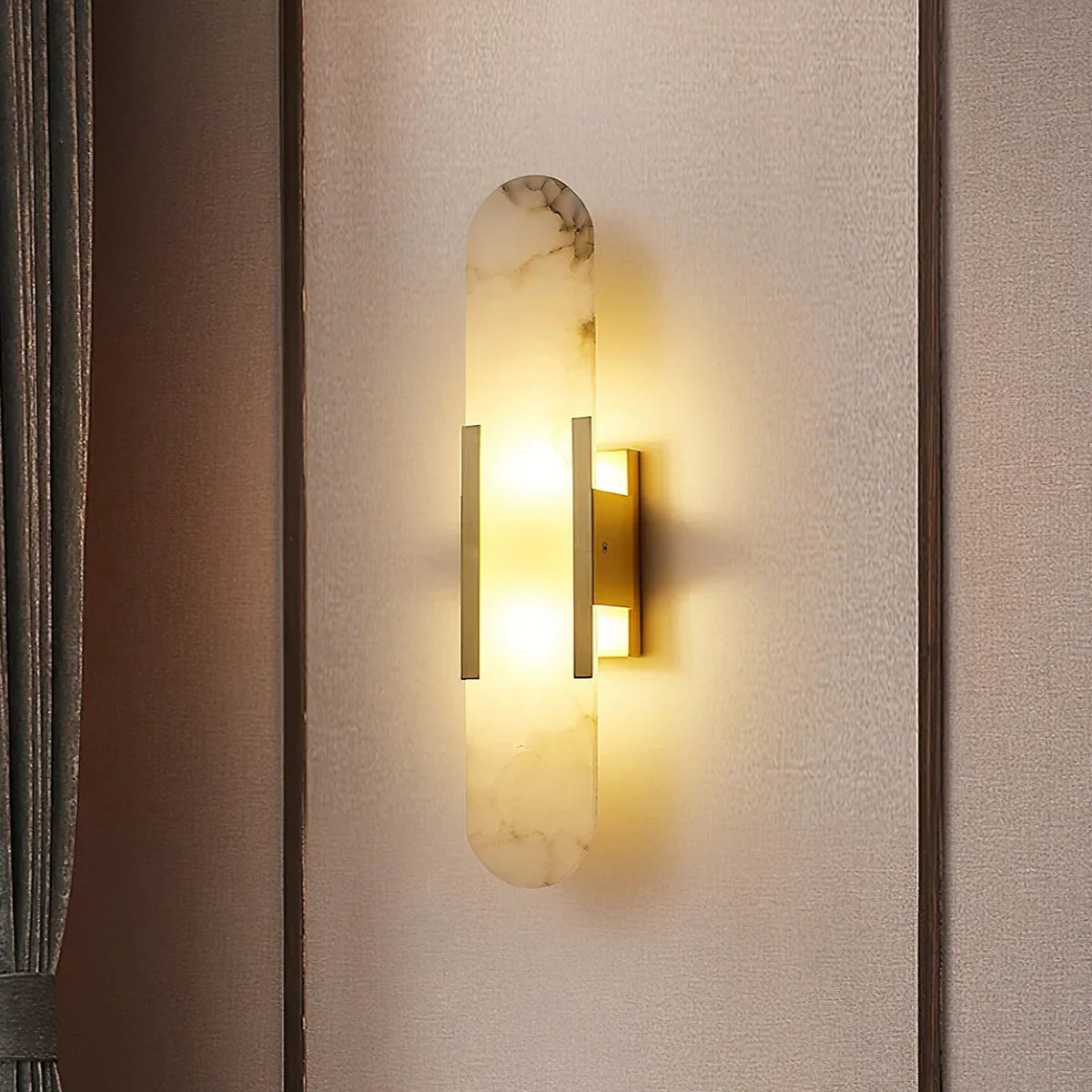 Marble Wall Light with Gold Details