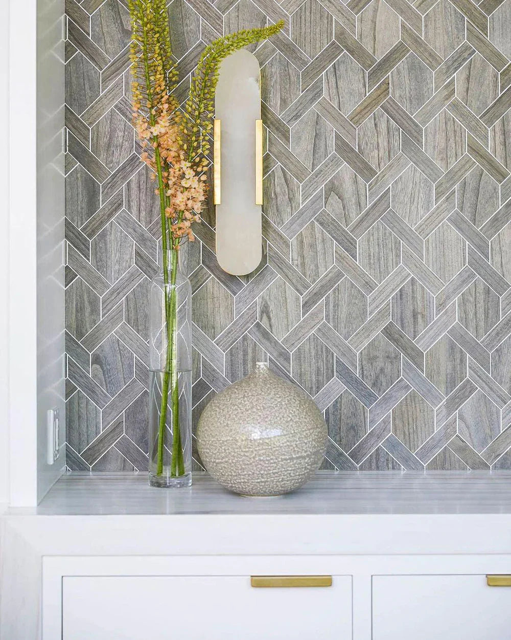 Marble Wall Light with Gold Details