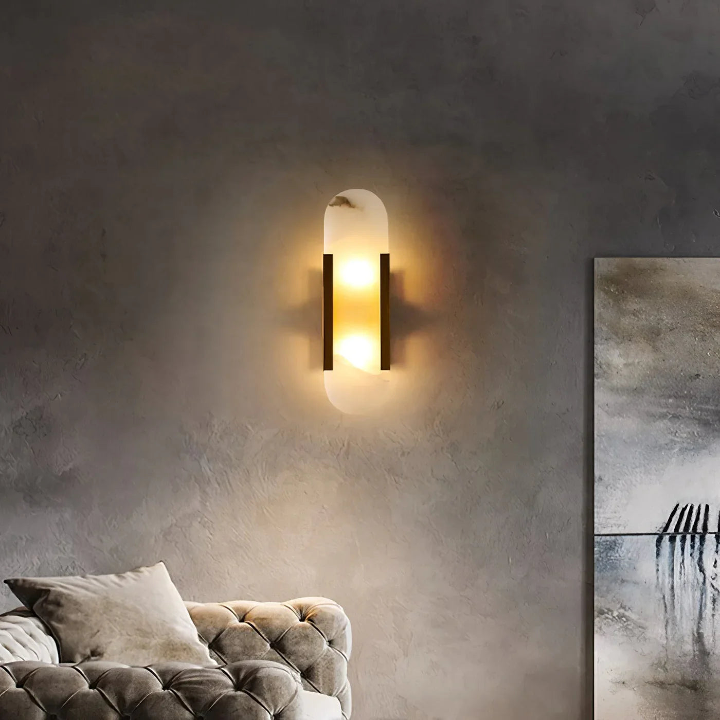 Marble Wall Light with Gold Details