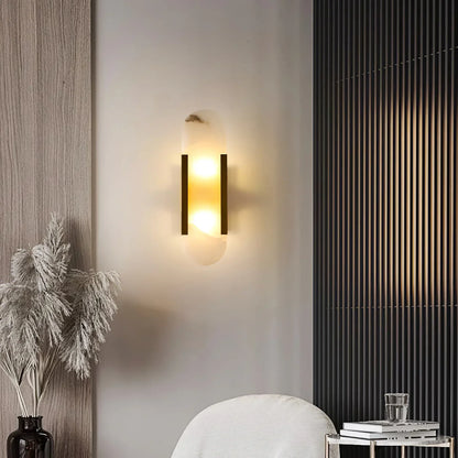 Marble Wall Light with Gold Details