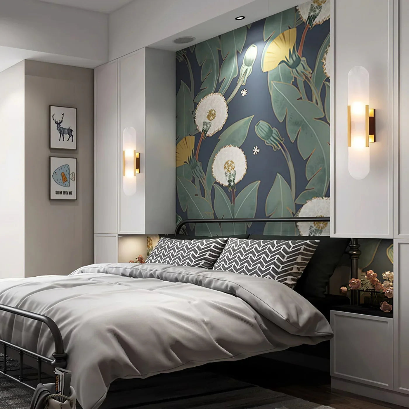 Marble Wall Light with Gold Details