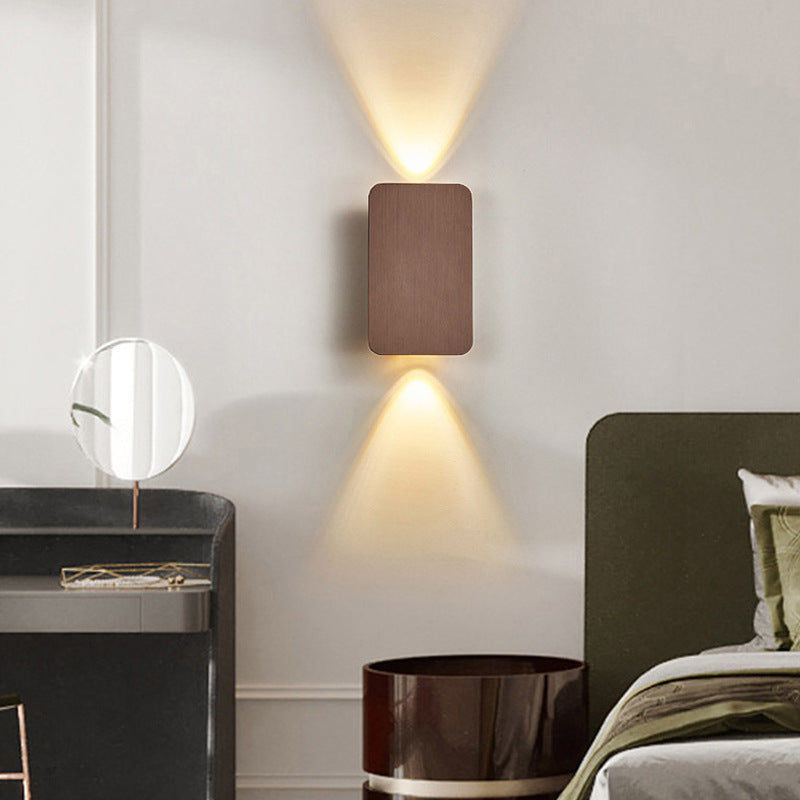 Brushed Metal Rectangular Up and Down LED Wall Light - Arrielight
