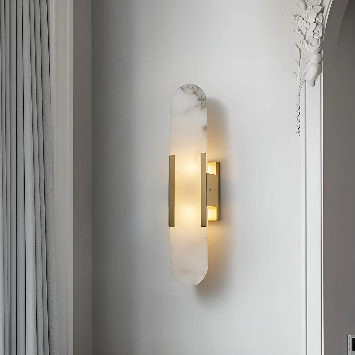Marble Wall Light with Gold Details