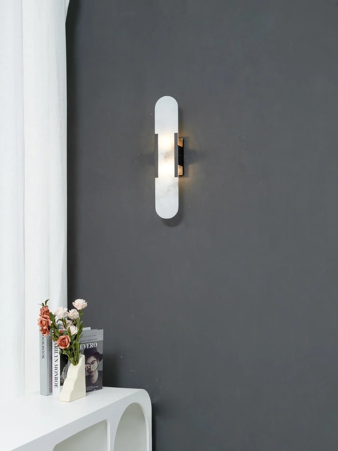 Marble Wall Light with Gold Details