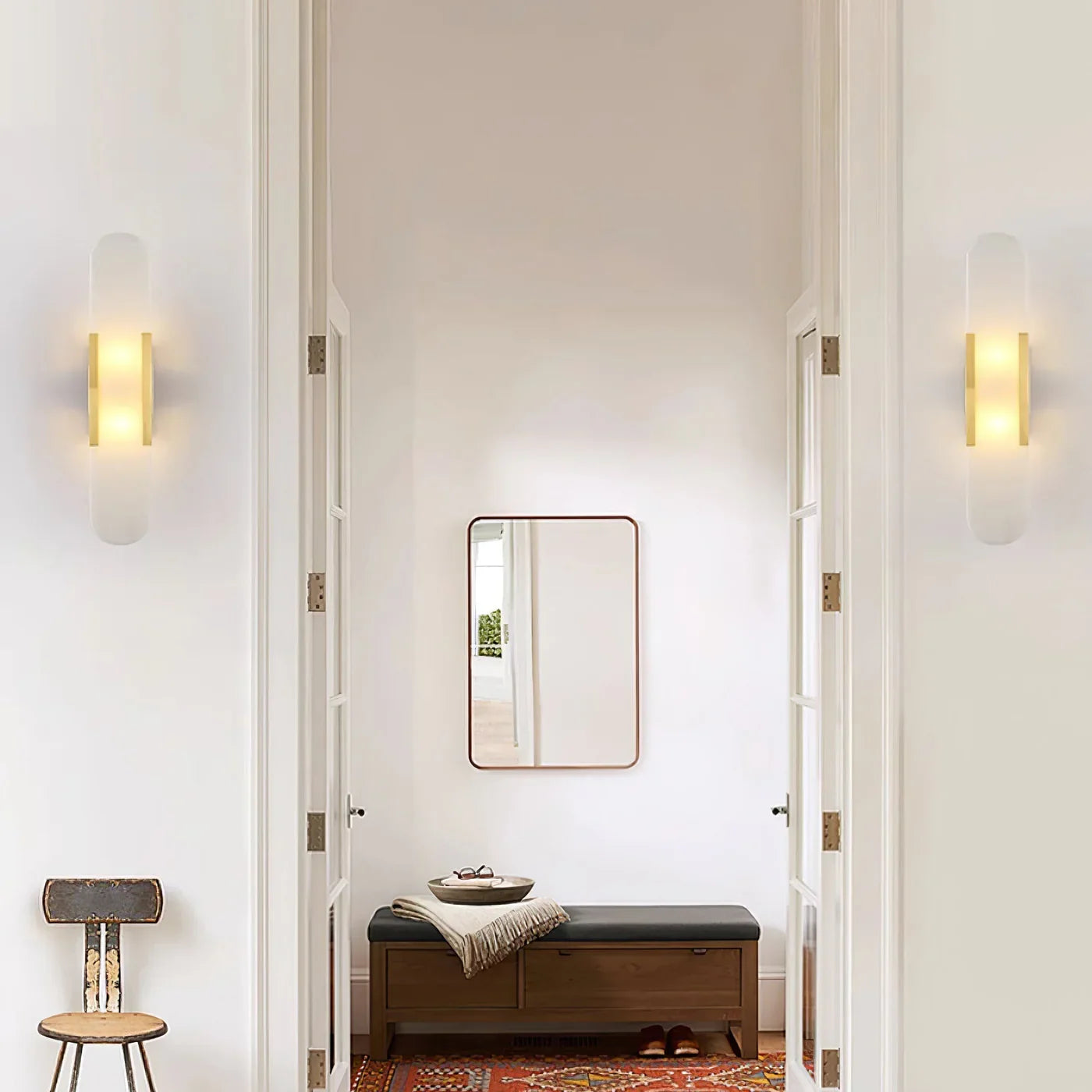 Marble Wall Light with Gold Details