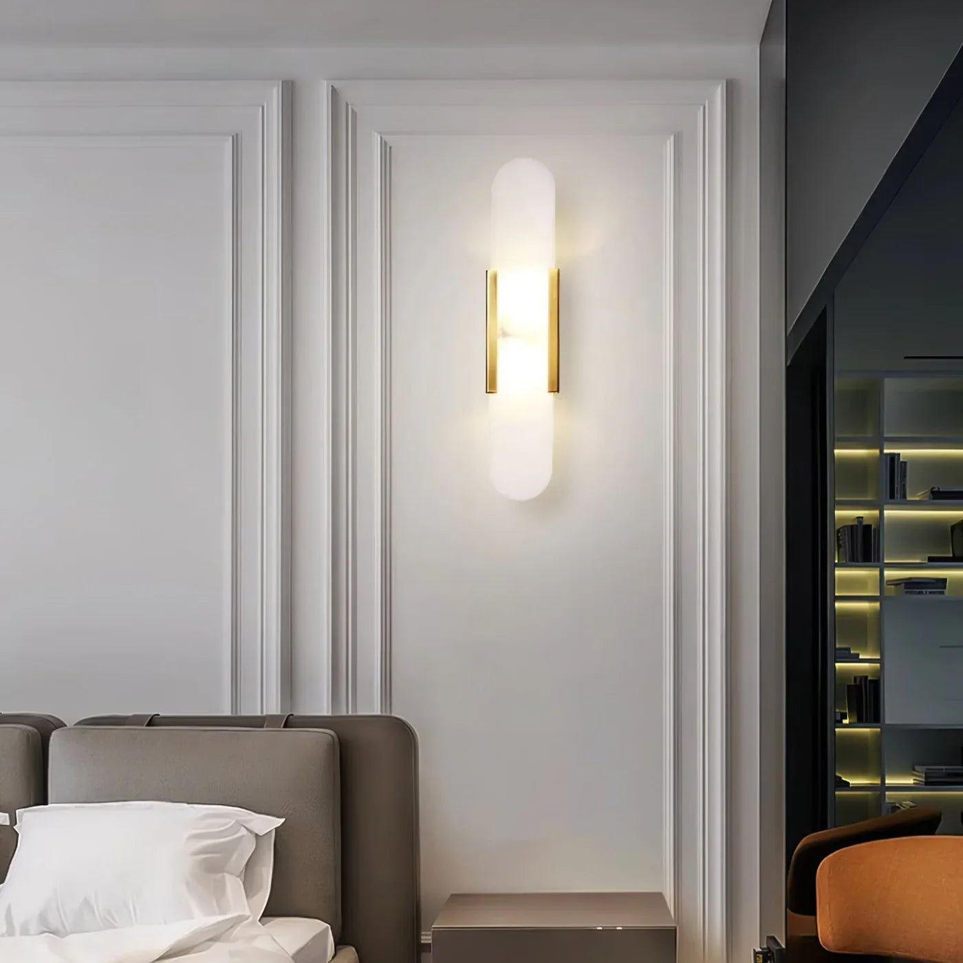 Marble Wall Light with Gold Details