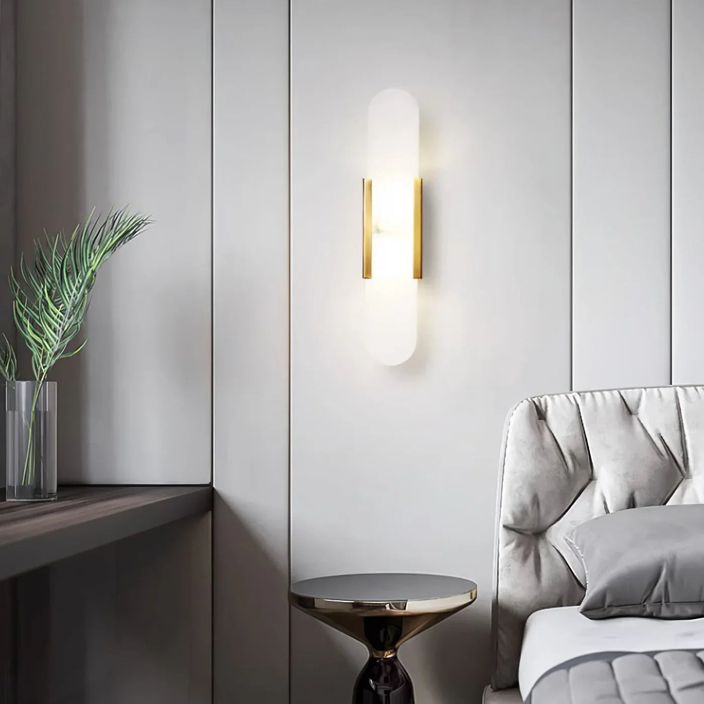 Marble Wall Light with Gold Details