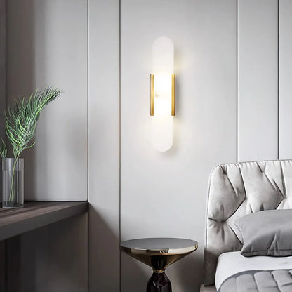 Marble Wall Light with Gold Details