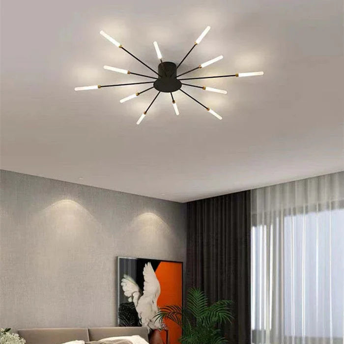 Modern LED Ceiling Chandelier – Minimalist Sunburst-Inspired Design