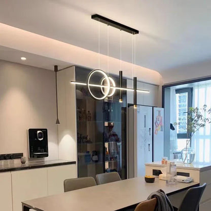 Modern LED Pendant Light – Geometric Design Ceiling Lighting for Living Room and Dining Area