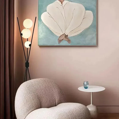 Designer LED Floor & Table Lamp with Moon-Shaped Shades on Tripod Base