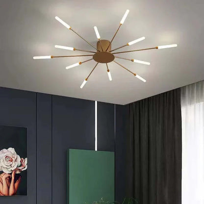 Modern LED Ceiling Chandelier – Minimalist Sunburst-Inspired Design