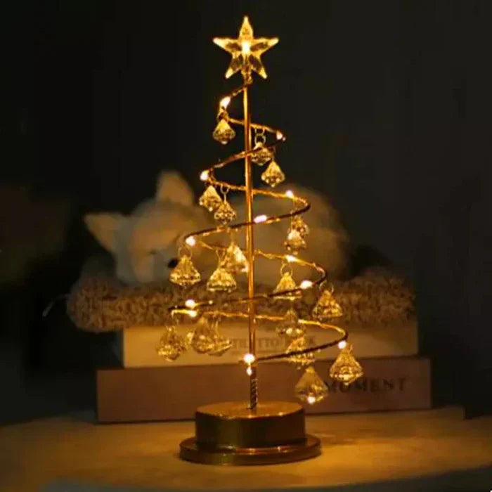 LED Decorative Christmas Tree with Crystal Accents & Gold Base