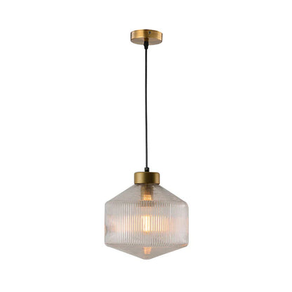 Elegant Glass Pendant Light with Ribbed Shade