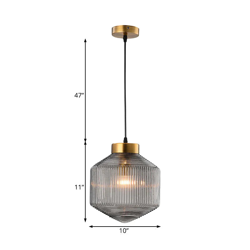 Elegant Glass Pendant Light with Ribbed Shade