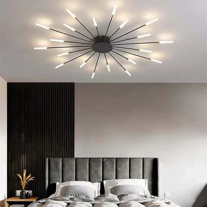 Modern LED Ceiling Chandelier – Minimalist Sunburst-Inspired Design