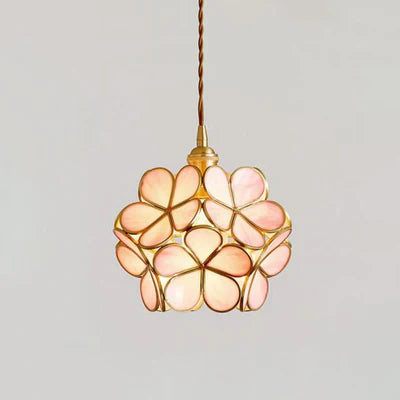 Artistic Stained Glass Pendant Lamp – Floral Elegance