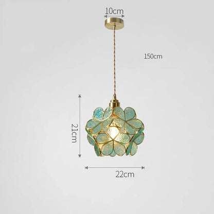 Artistic Stained Glass Pendant Lamp – Floral Elegance