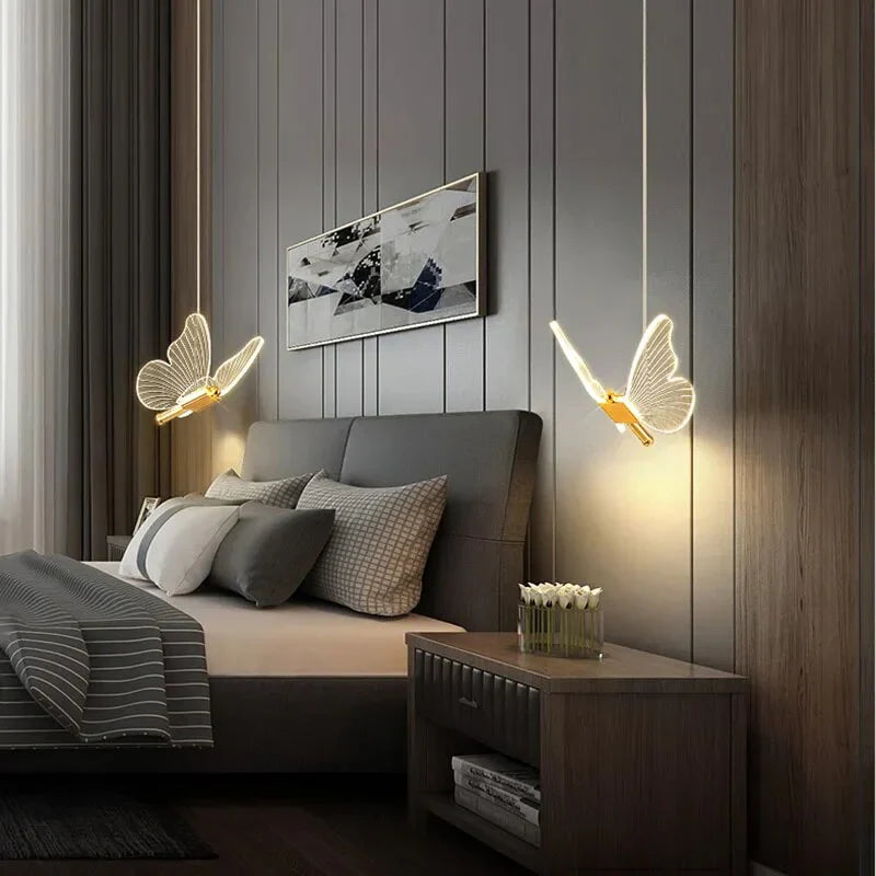 Butterfly-Shaped LED Pendant Light – Designer Lighting for Bedroom and Living Room
