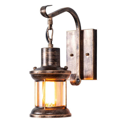 Hanging Lantern Wall Light with Glass Shade - Arrielight