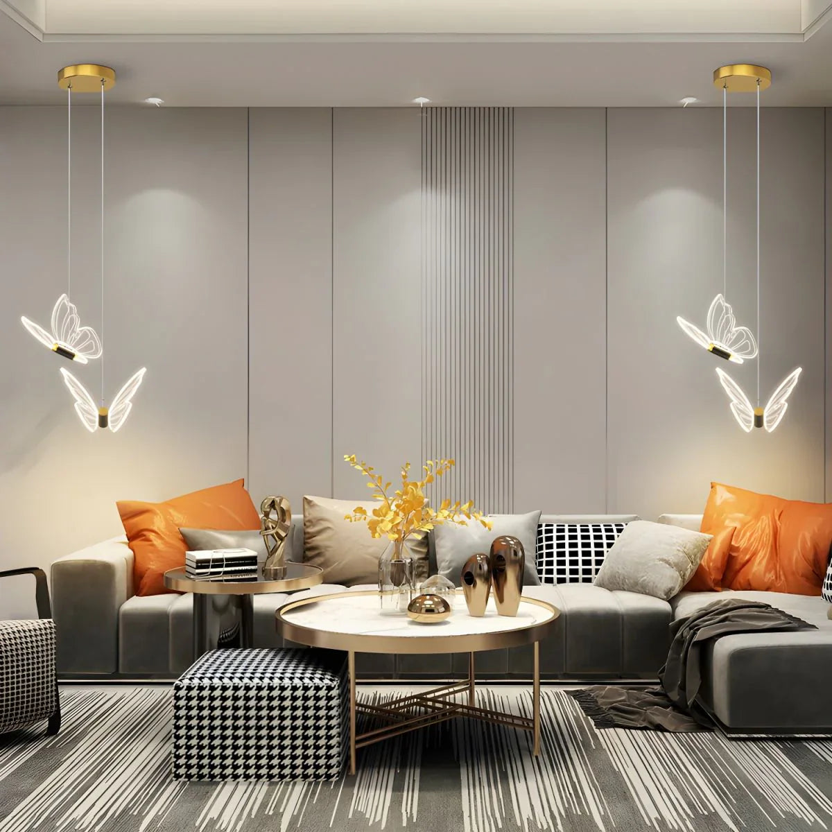 Butterfly-Shaped LED Pendant Light – Designer Lighting for Bedroom and Living Room