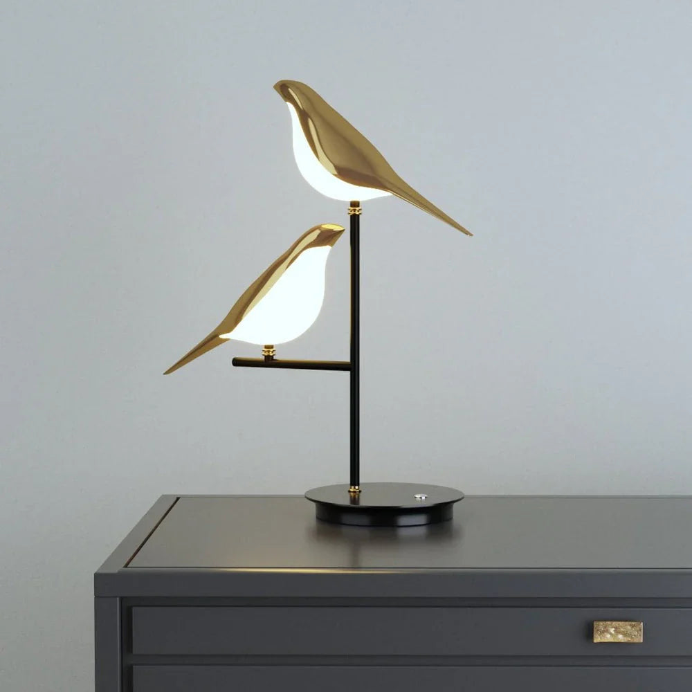 LED Bird Table Lamp – Decorative Bedside Light for Bedroom & Living Room