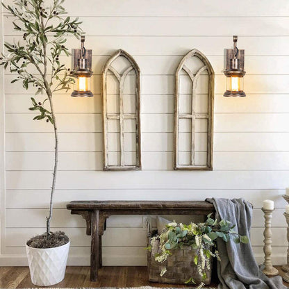 Hanging Lantern Wall Light with Glass Shade - Arrielight