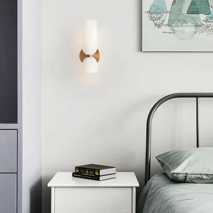 Double Wall Light with Smoked Glass & Gold Finish