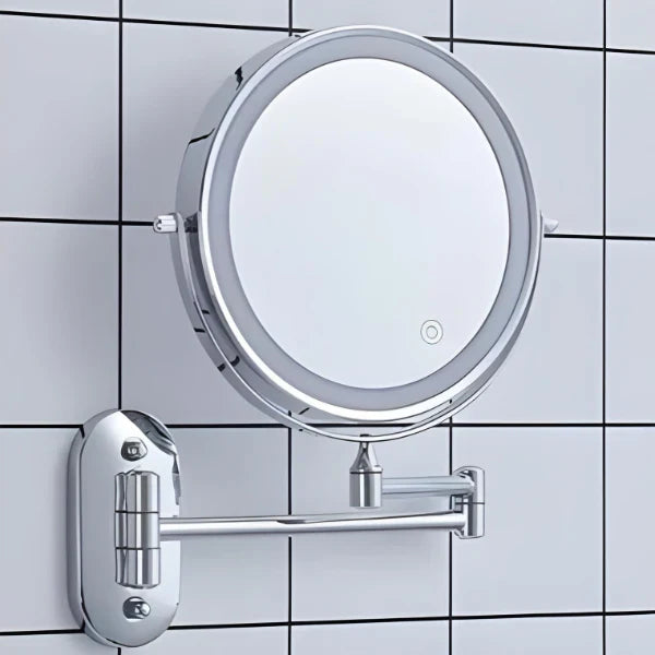 Wall-Mounted LED Makeup Mirror with Magnification