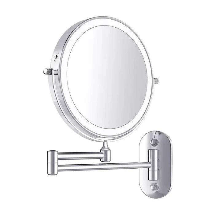 Wall-Mounted LED Makeup Mirror with Magnification