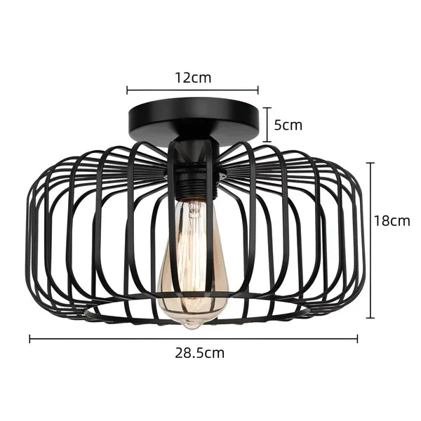 Industrial Style Ceiling Light – Metal Shade Flush Mount