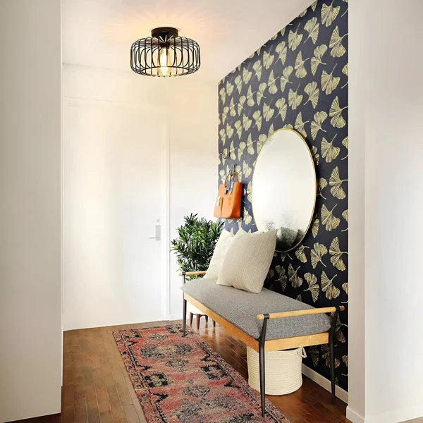 Industrial Style Ceiling Light – Metal Shade Flush Mount