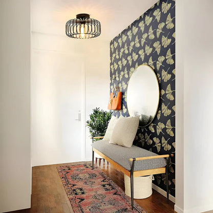 Industrial Style Ceiling Light – Metal Shade Flush Mount