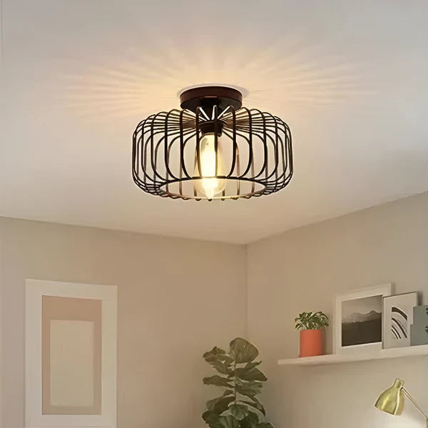 Industrial Style Ceiling Light – Metal Shade Flush Mount