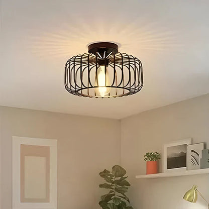 Industrial Style Ceiling Light – Metal Shade Flush Mount