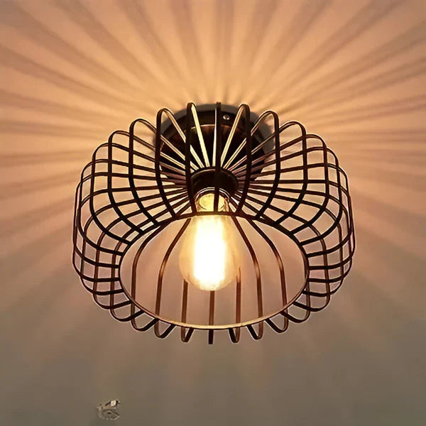 Industrial Style Ceiling Light – Metal Shade Flush Mount