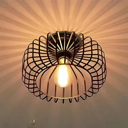 Industrial Style Ceiling Light – Metal Shade Flush Mount