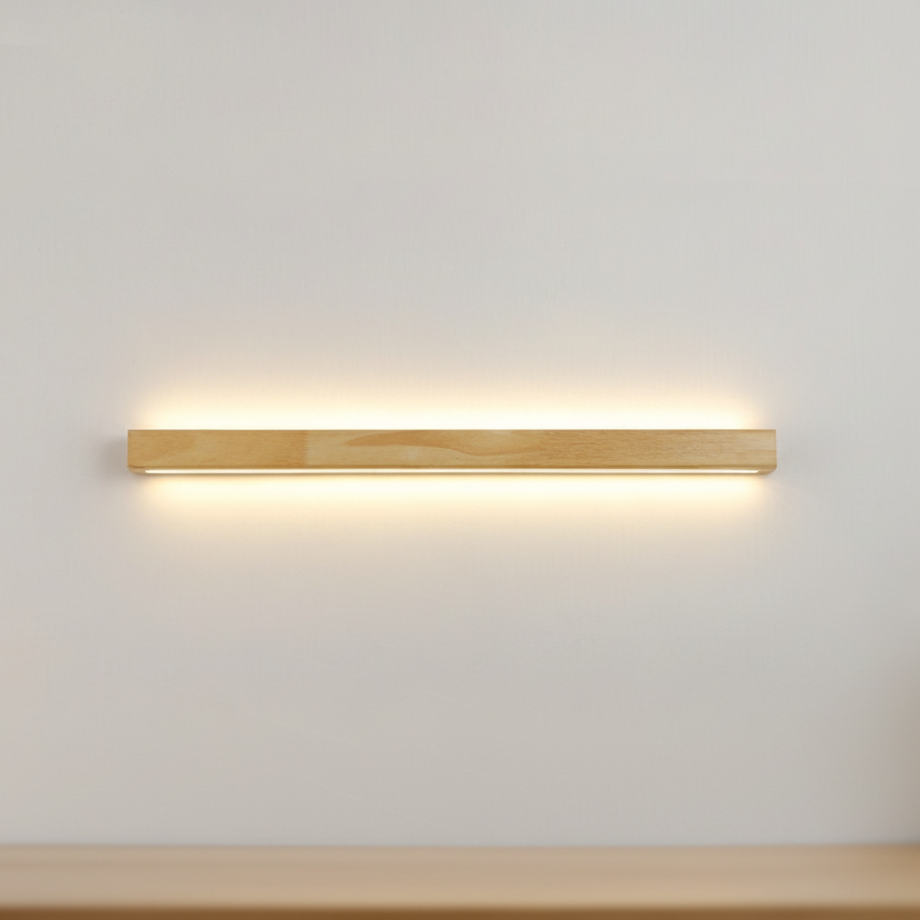 Linear Wood and Acrylic LED Wall Light for Mirrors - Arrielight