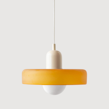 Bauhaus Pendant Light with Coloured Glass Shade