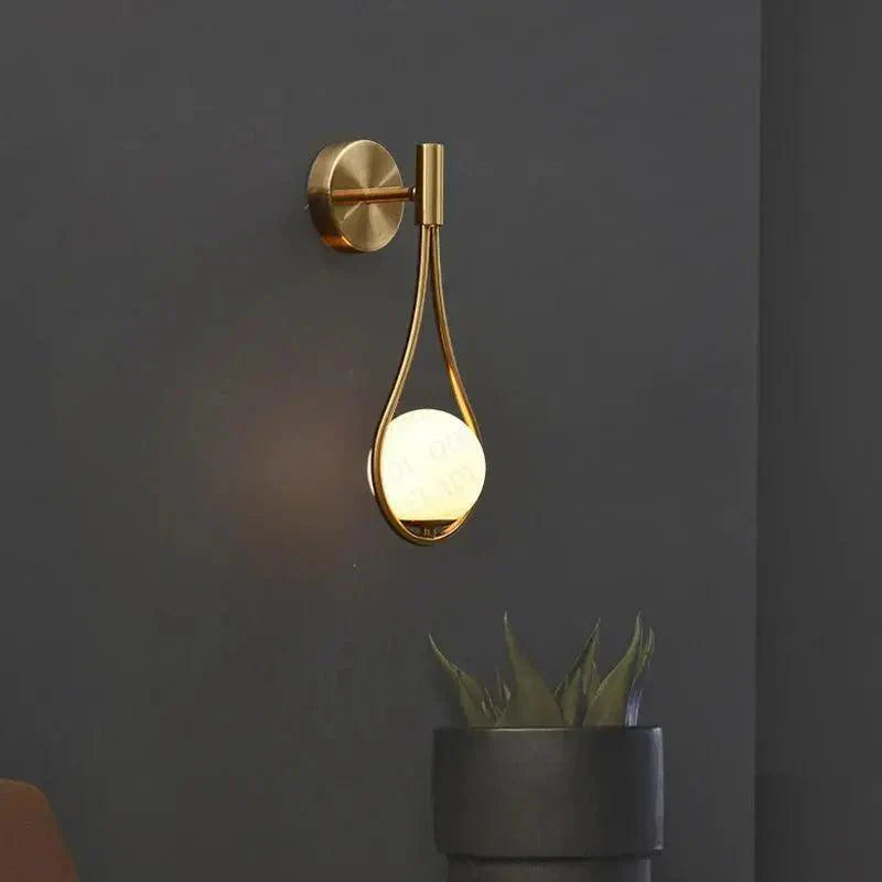 Modern LED Wall Sconce with Spherical Glass Shade