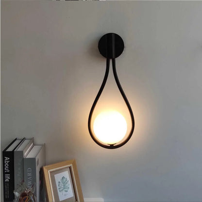 Modern LED Wall Sconce with Spherical Glass Shade