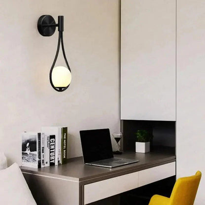 Modern LED Wall Sconce with Spherical Glass Shade