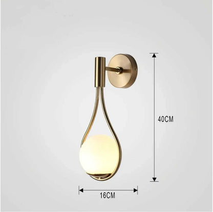 Modern LED Wall Sconce with Spherical Glass Shade