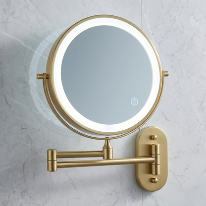 Wall-Mounted LED Makeup Mirror with Magnification